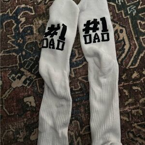 White #1 Dad Socks